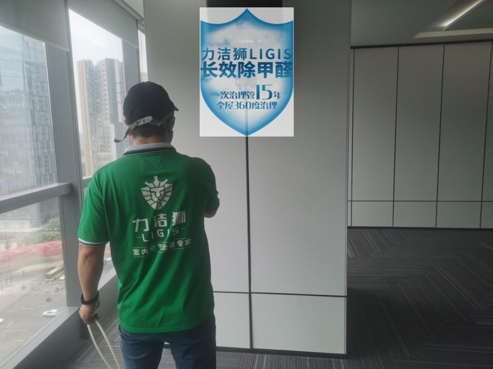东方希望中心266平办公区除甲醛治理案例施工实拍2