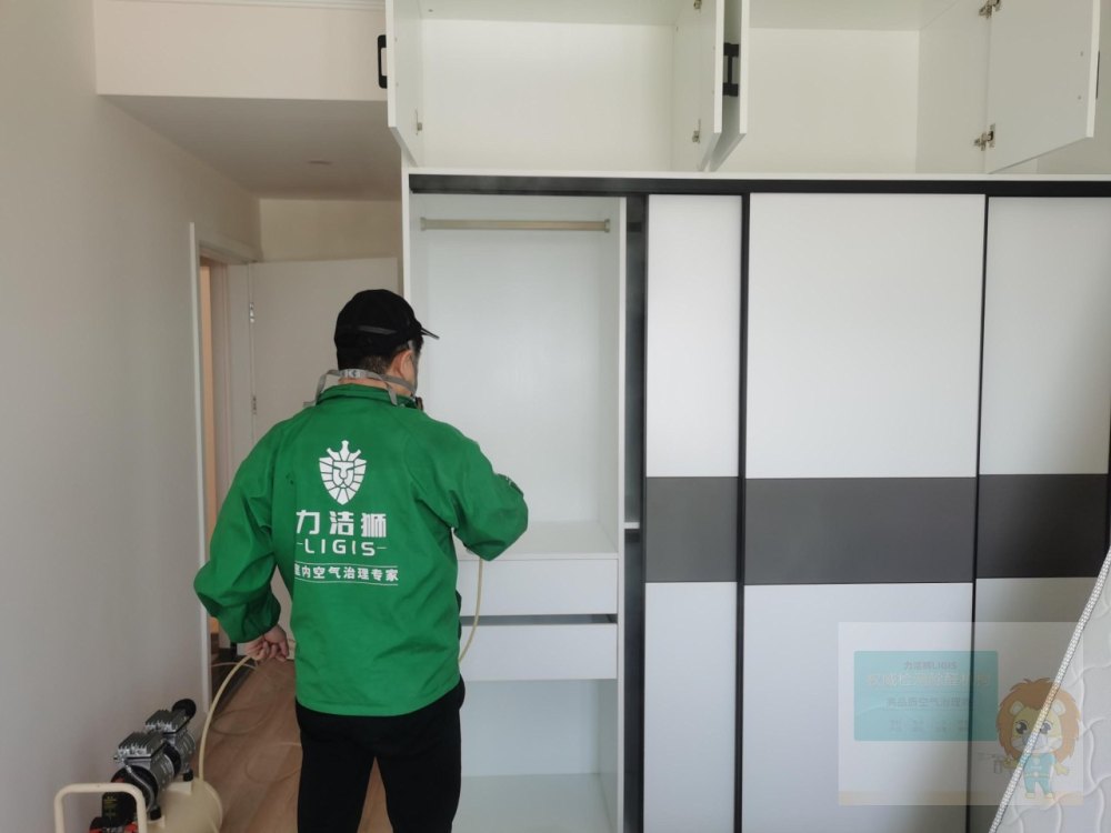 成都朗基香颂天府二期母婴标家庭除甲醛施工现场-力洁狮环保-2